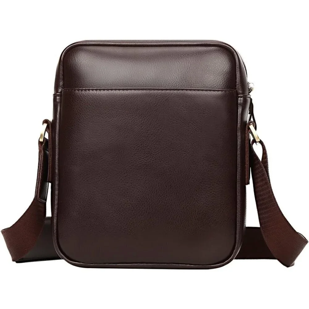 💫 Men Brown Crossbody Bag Leather Small Messenger Sling Satchel Shoulder bag